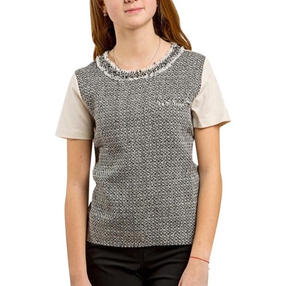 J. Crew Tops - J.Crew Tweed Front Tee